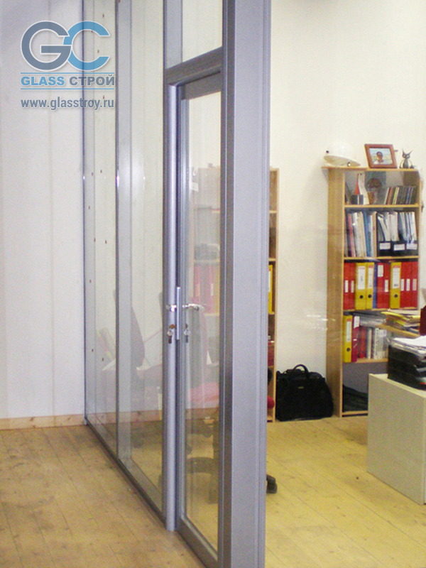 Мощный алюминиевый каркас для стеклянных перегородок внутри офиса