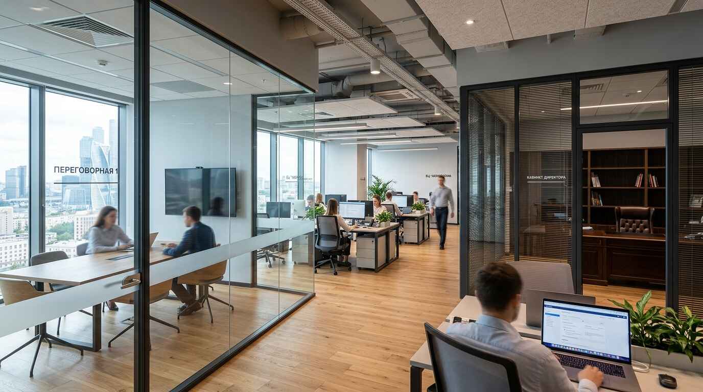 Офисные перегородки в интерьере офиса в Москве