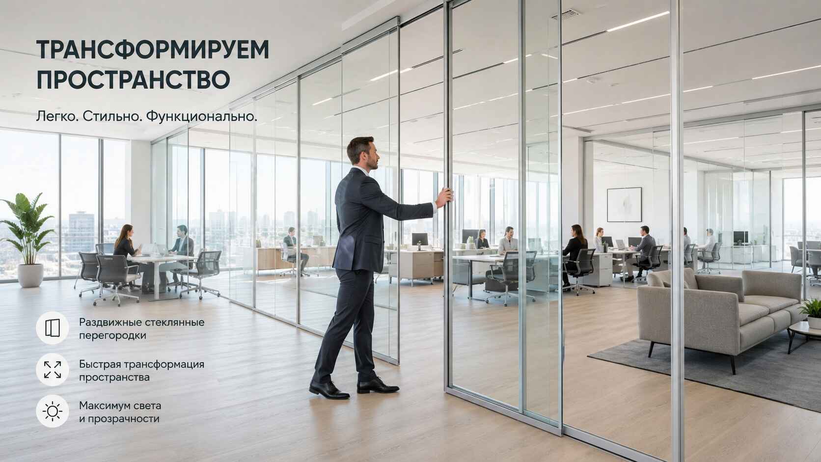 Трансформирующиеся стены и перегородки трансформер для офиса