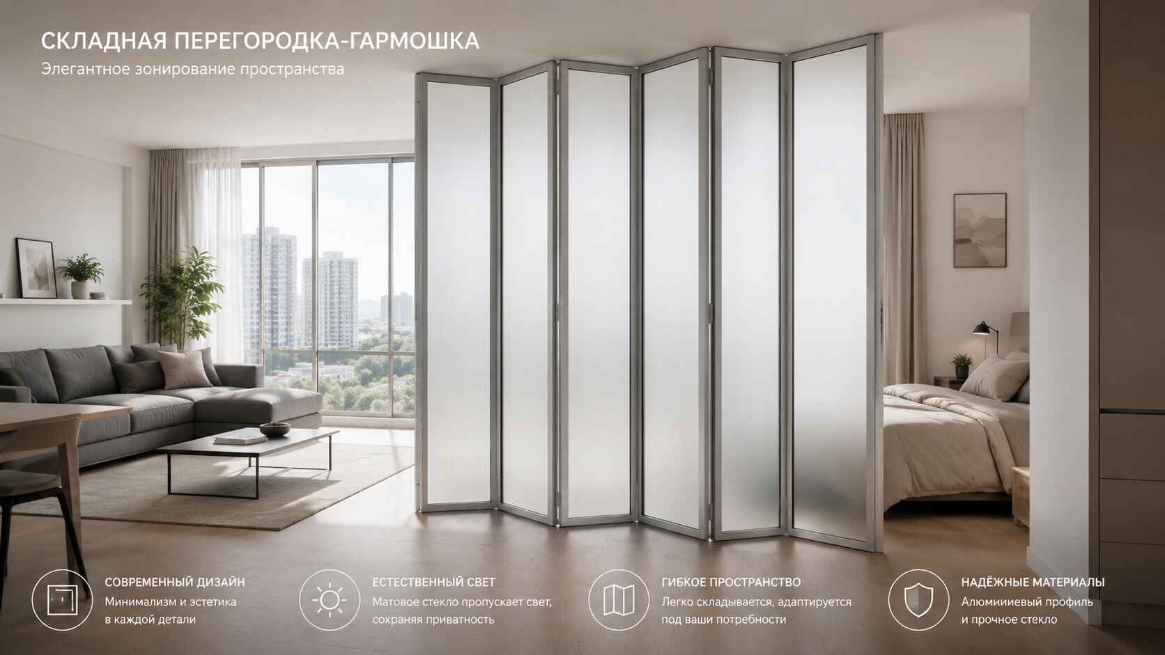 Складные межкомнатные перегородки: купить под ваши размеры