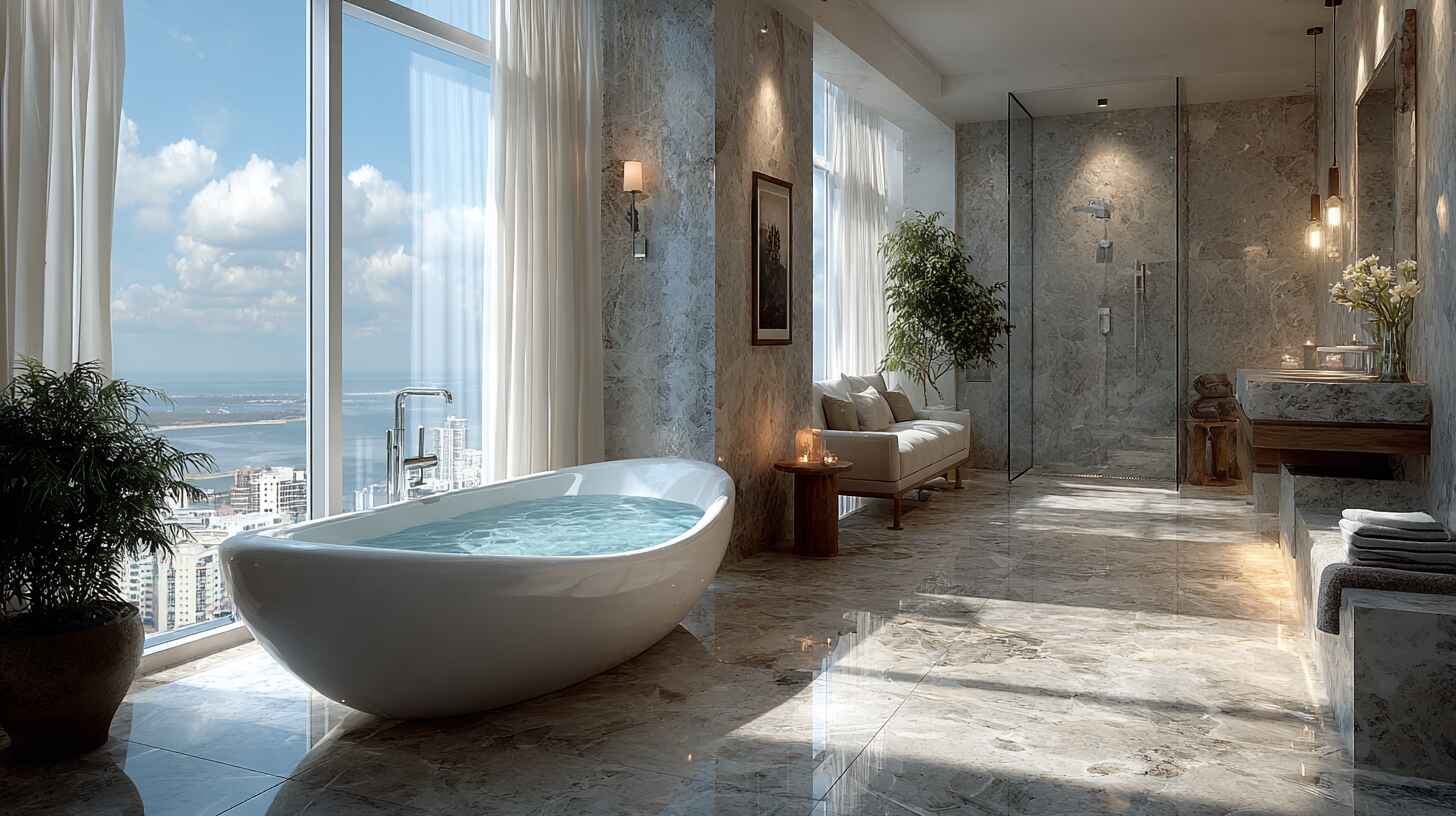 Дизайн ванной комнаты с душевой кабиной