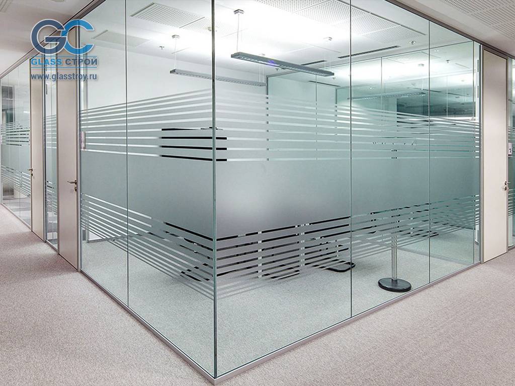 Офисные перегородки из алюминиевого профиля и стекла