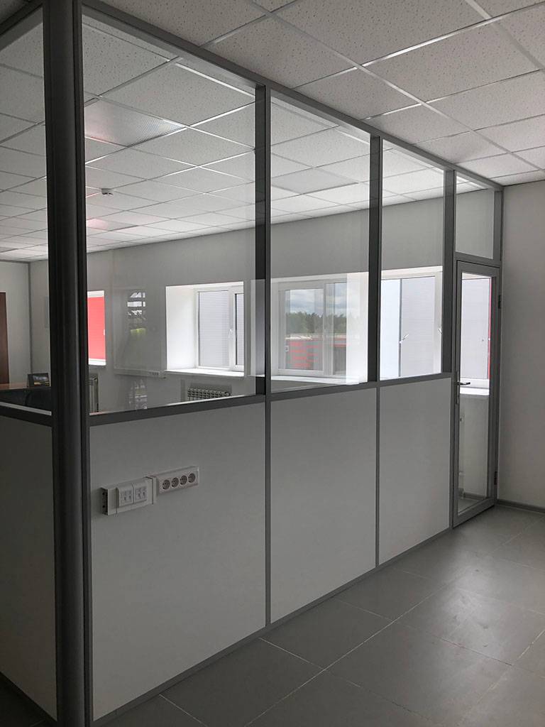 Разграничение офиса каркасными перегородками