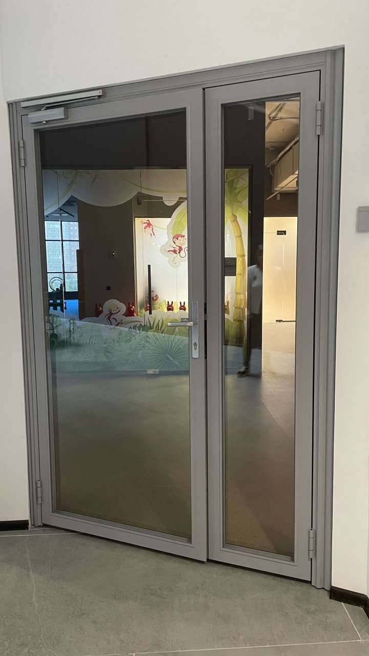 Двойная каркасная дверь со стеклом