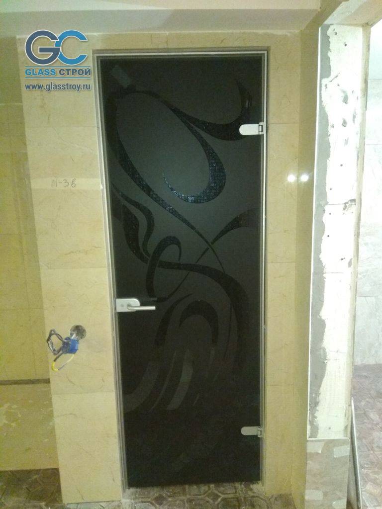 Маятниковая дверь из стекла с ручкой-замком Маятниковая дверь из стекла с ручкой-замком