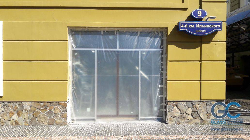 Установка автоматических стеклянных дверей