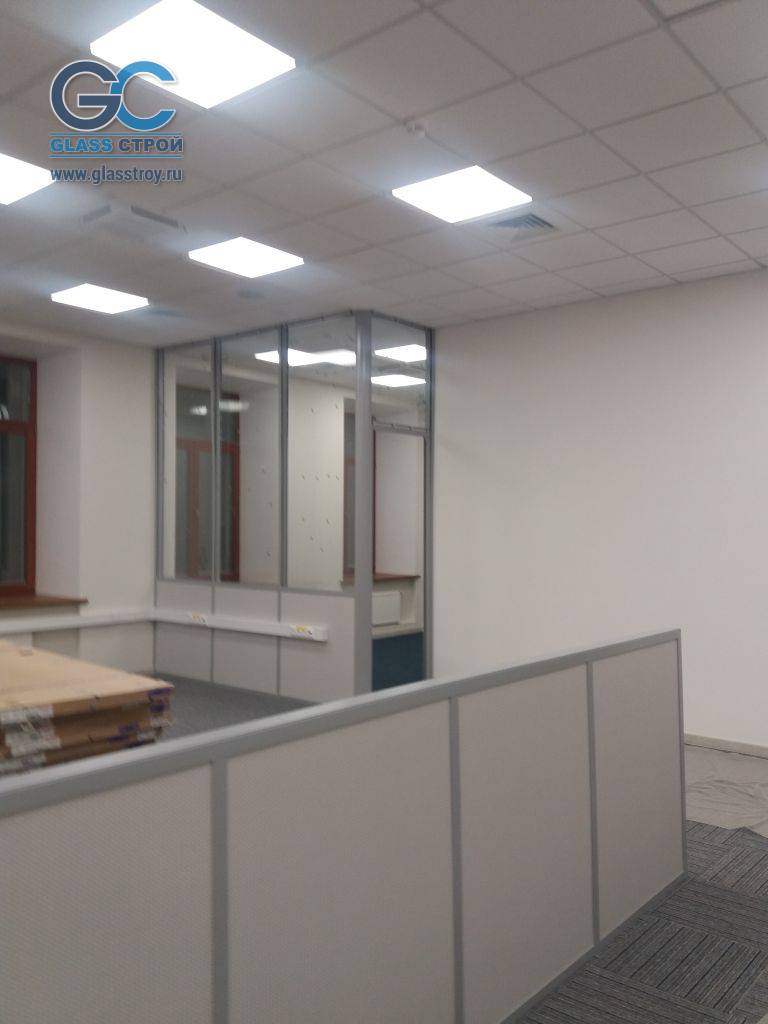 Перегородки из ГВЛ в офисе