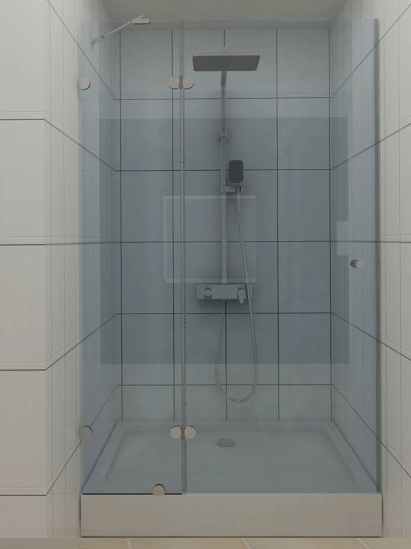 Дверь правая или левая одностворчатая распашная с двумя неподвижными элементами F1V G Дверь правая или левая одностворчатая распашная с двумя неподвижными элементами F1V G