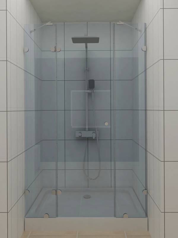 Дверь правая или левая одностворчатая распашная с двумя неподвижными элементами F1V GA Дверь правая или левая одностворчатая распашная с двумя неподвижными элементами F1V GA