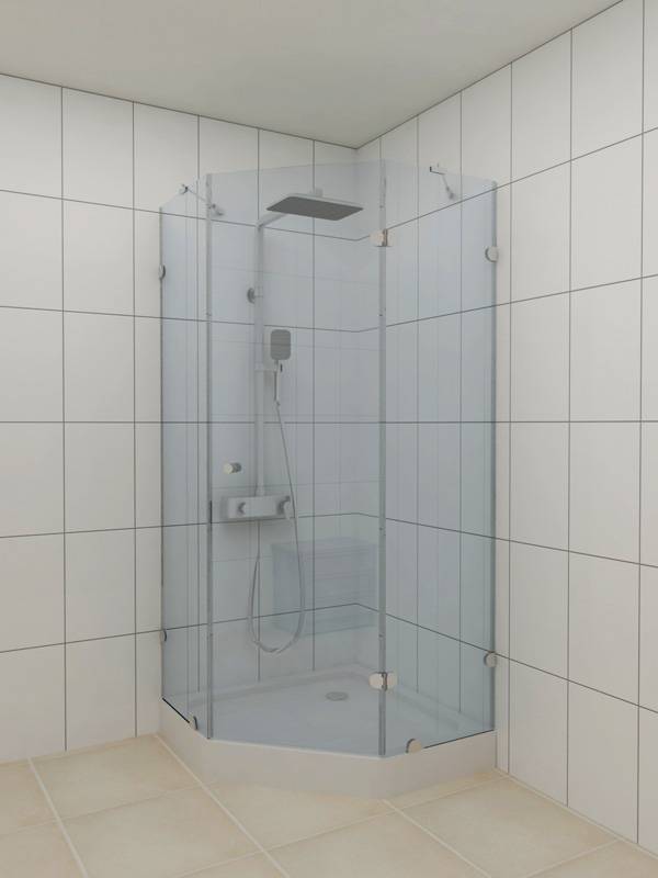 Ограждение угловое правое или левое, дверь распашная T1VG Ограждение угловое правое или левое, дверь распашная T1VG