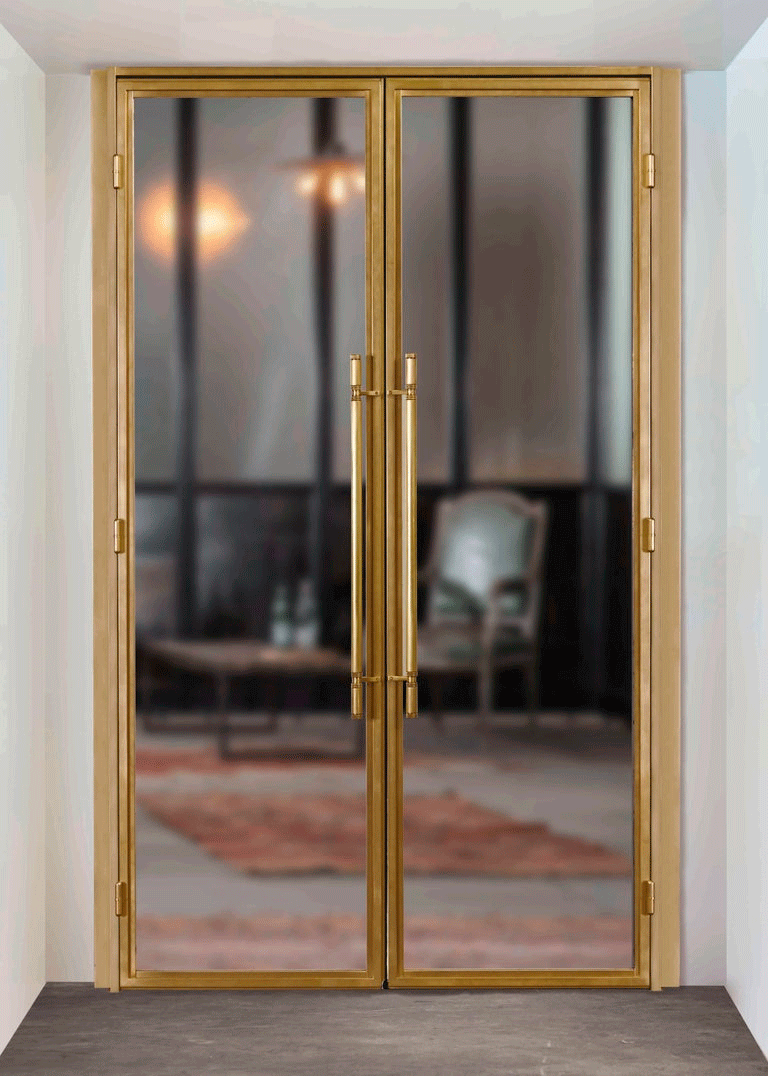 двери стеклянные бронзовые матовые