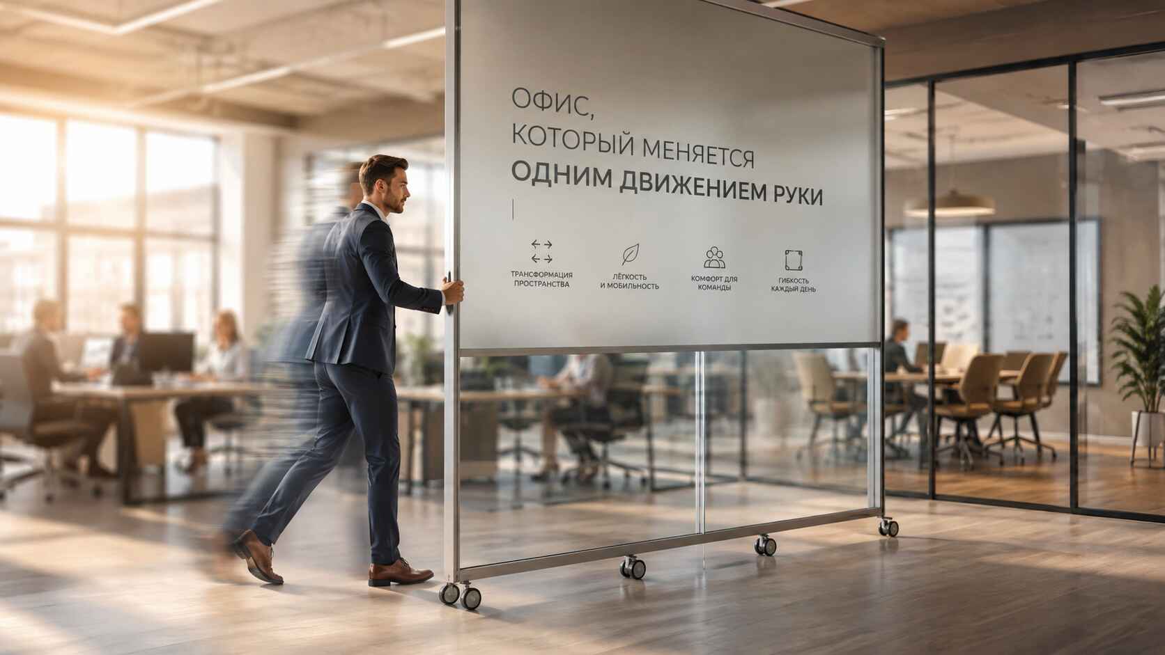 Мобильные перегородки для офиса