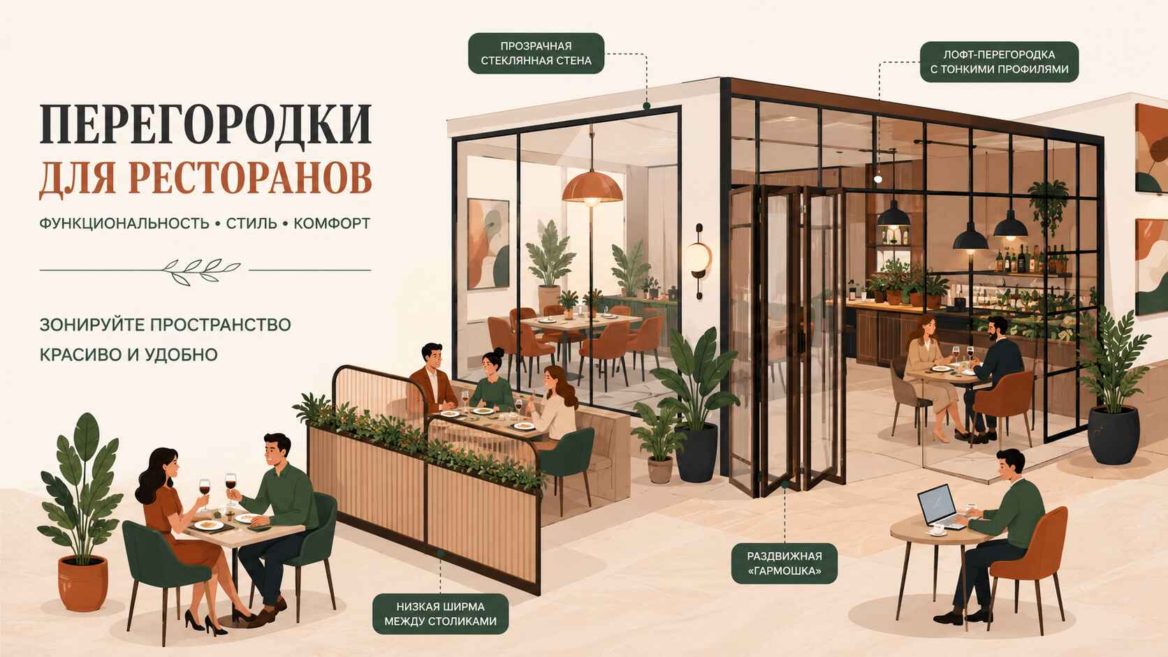 Перегородки для ресторанов