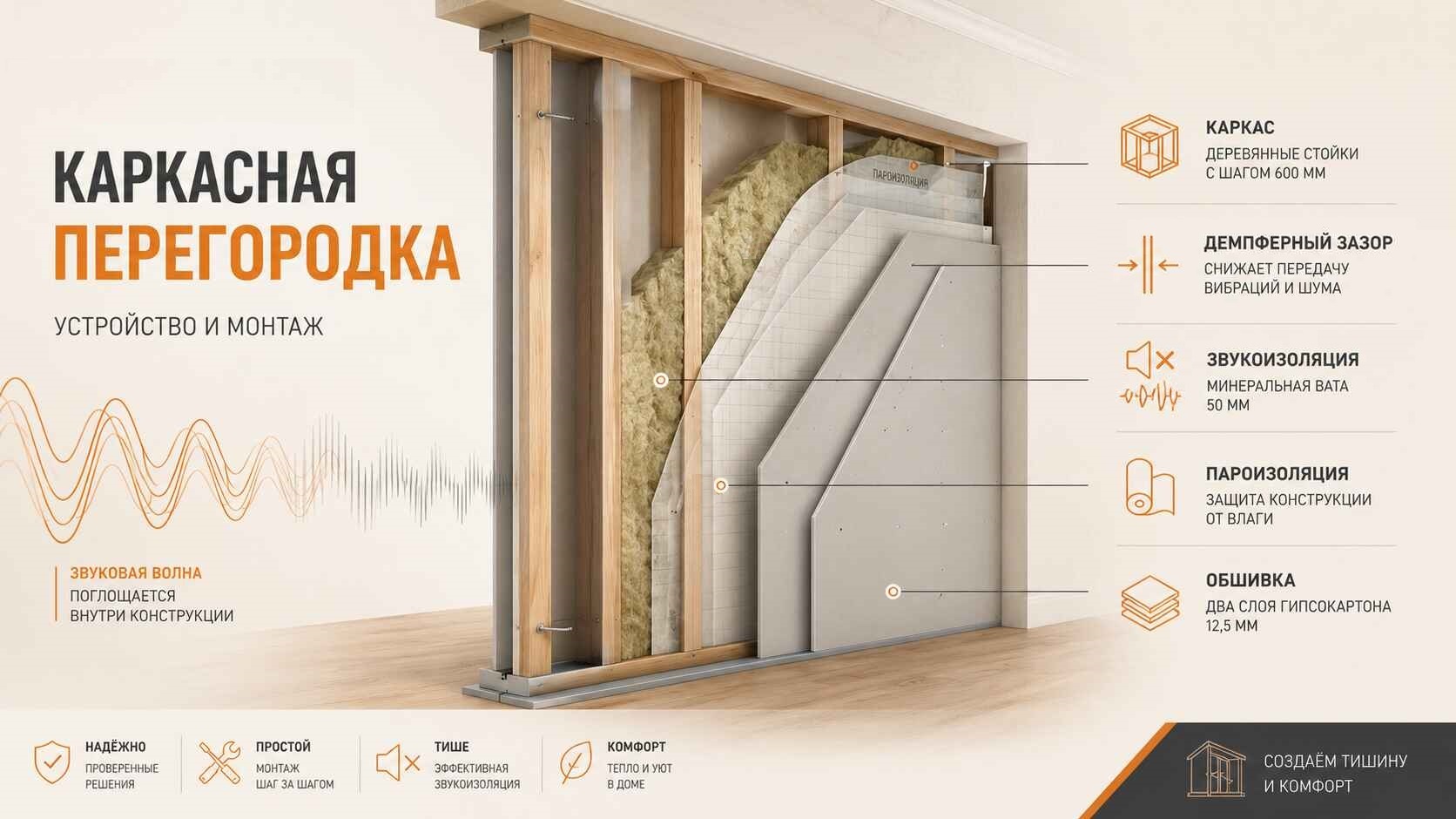 Что такое каркасная перегородка