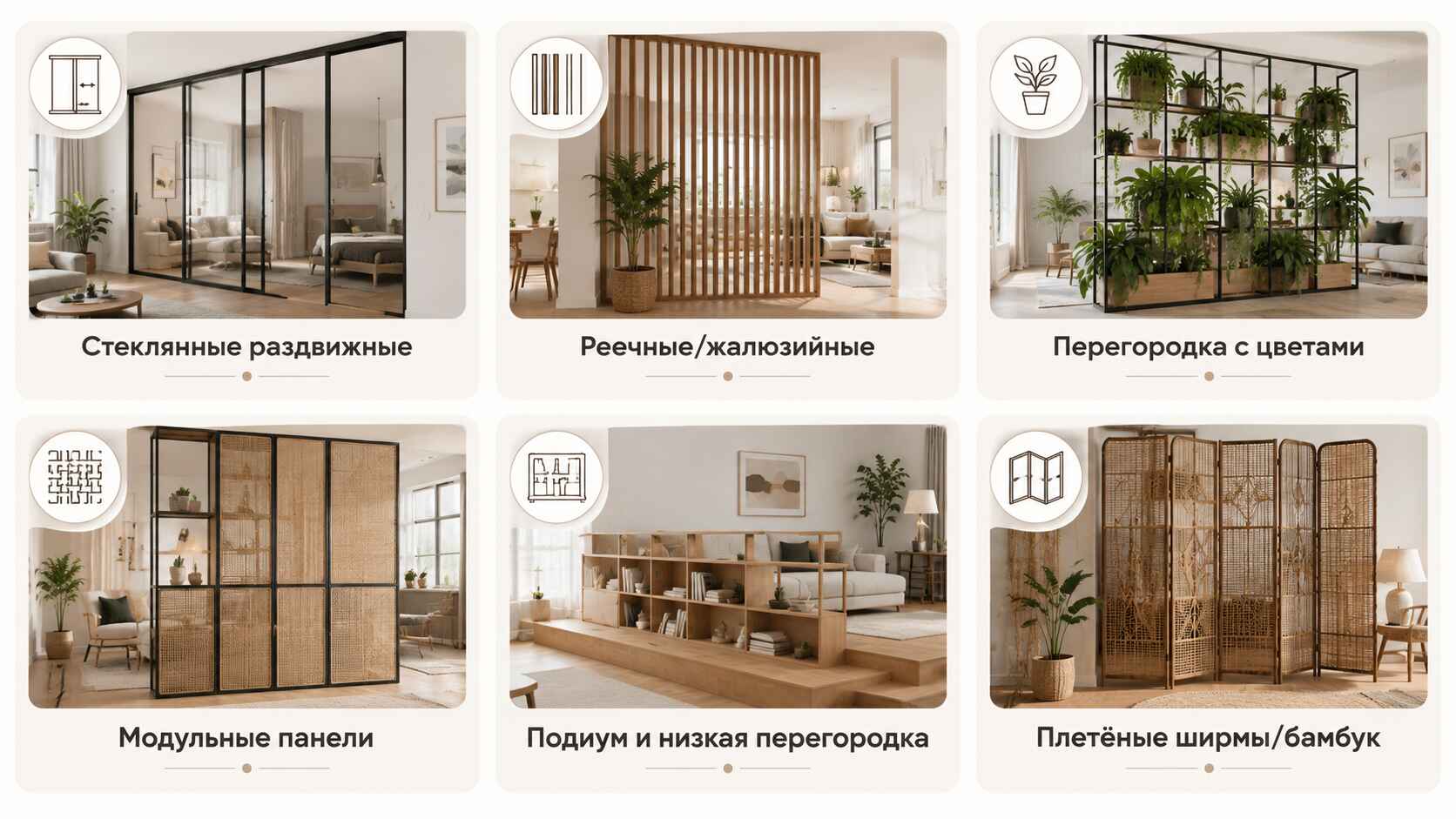 Какие виды декоративных перегородок реально работают