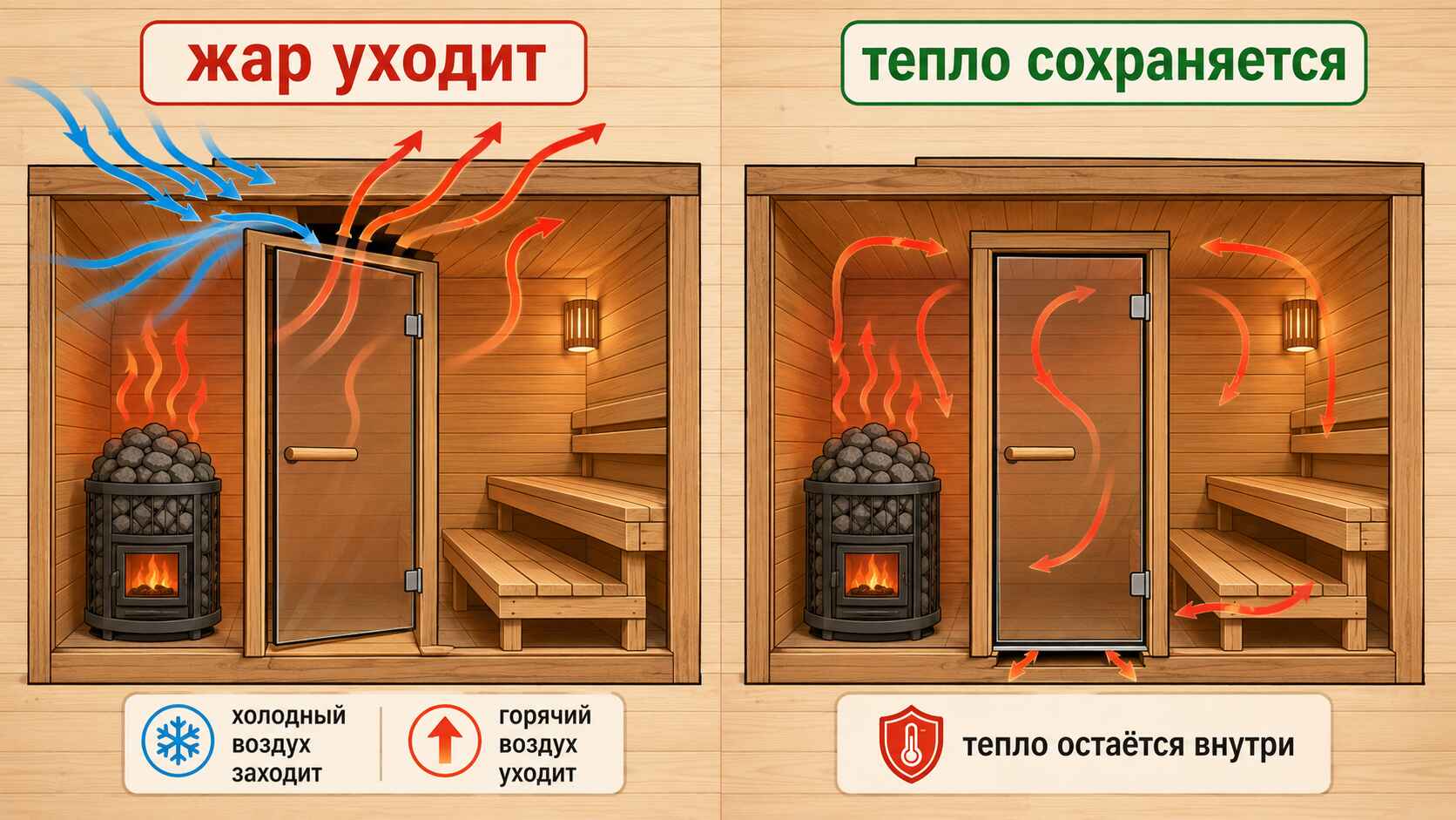 Почему размер двери в парную решает почти всё