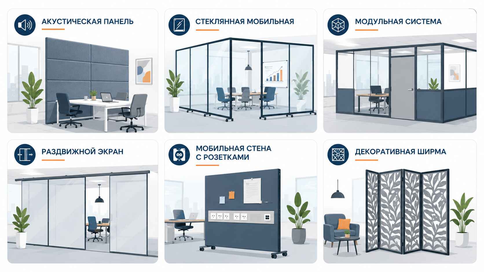 Виды мобильных перегородок: от простых ширм до high-tech решений