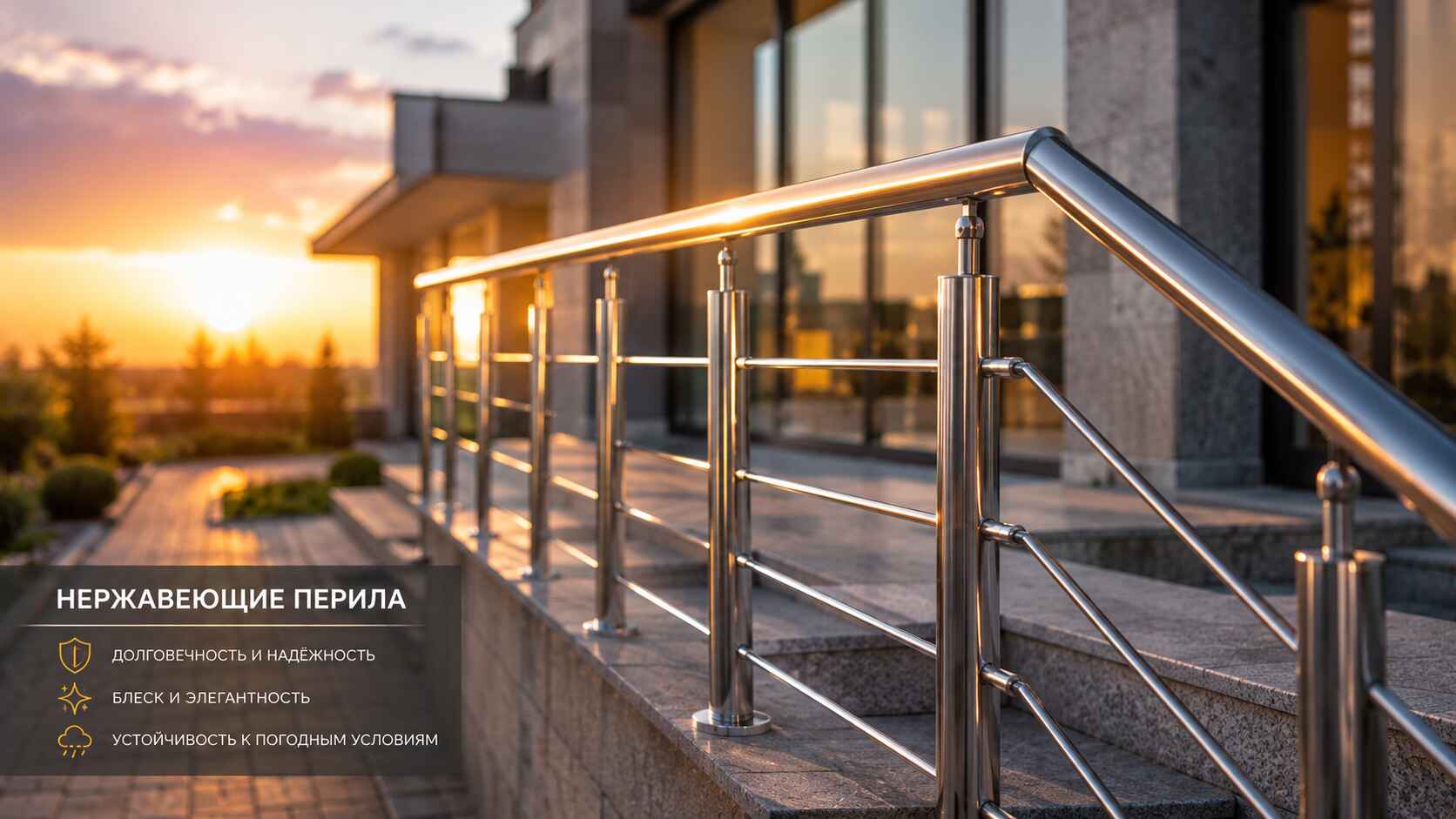 Фотография лестничного марша с ограждением