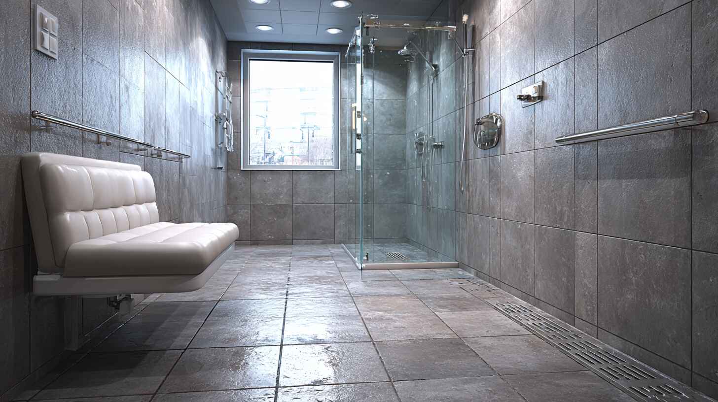 Безбарьерная душевая без высокого поддона, поручни