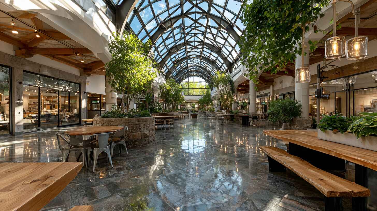 Каркасные стеклянные перегородки для торговых центров и рынков