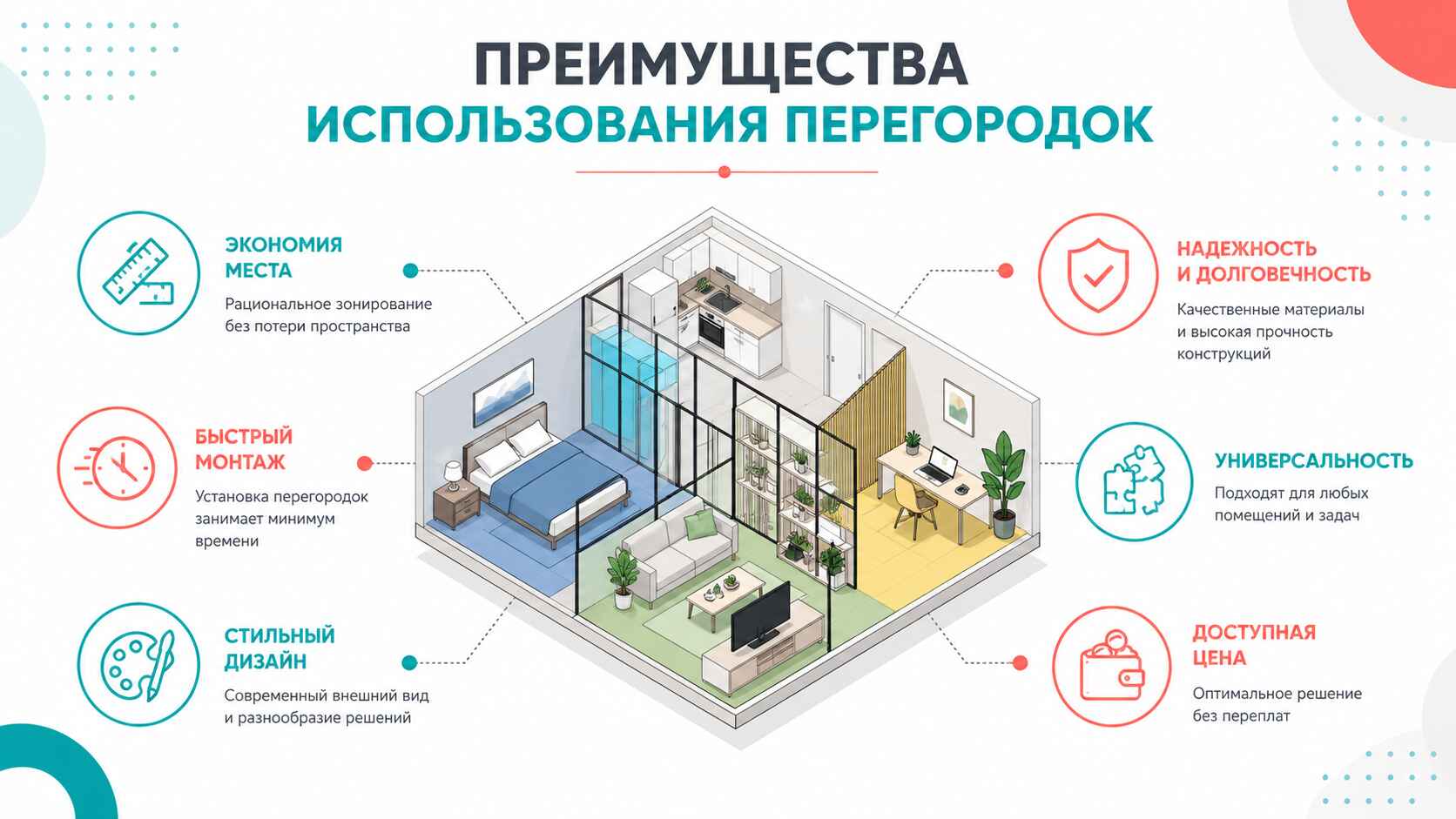 перегородки — это умное решение для вашего интерьера