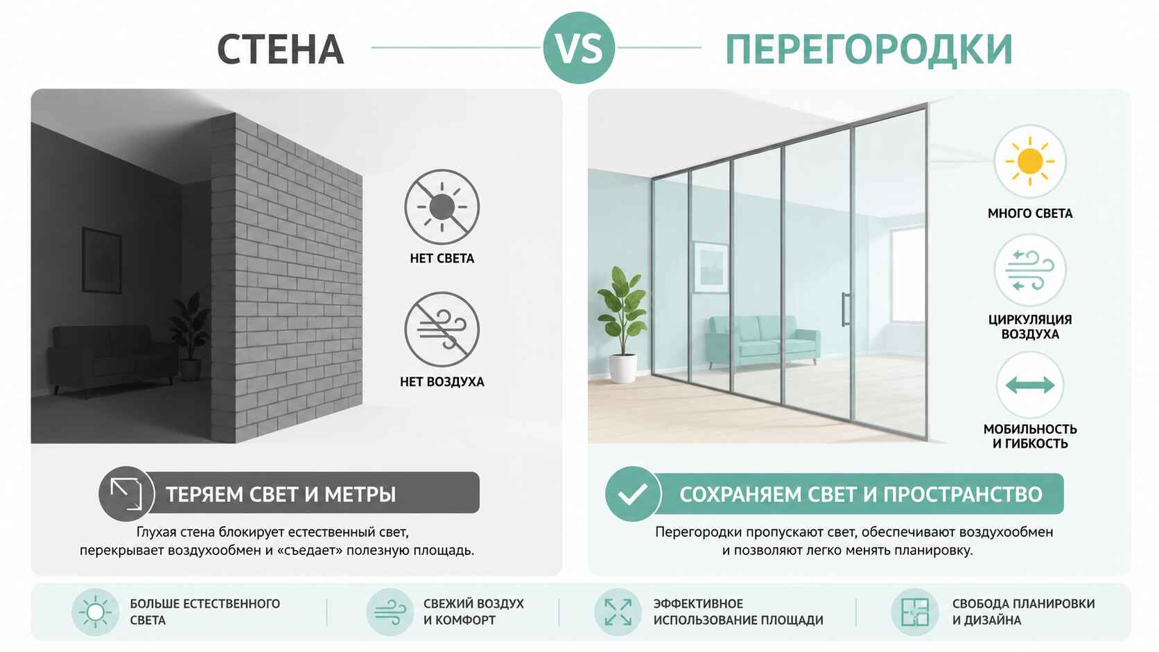Почему мы любим перегородки, а не стены