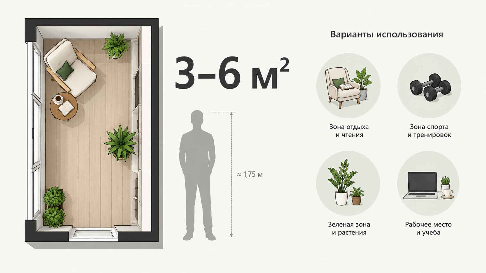 Варианты использования балкона