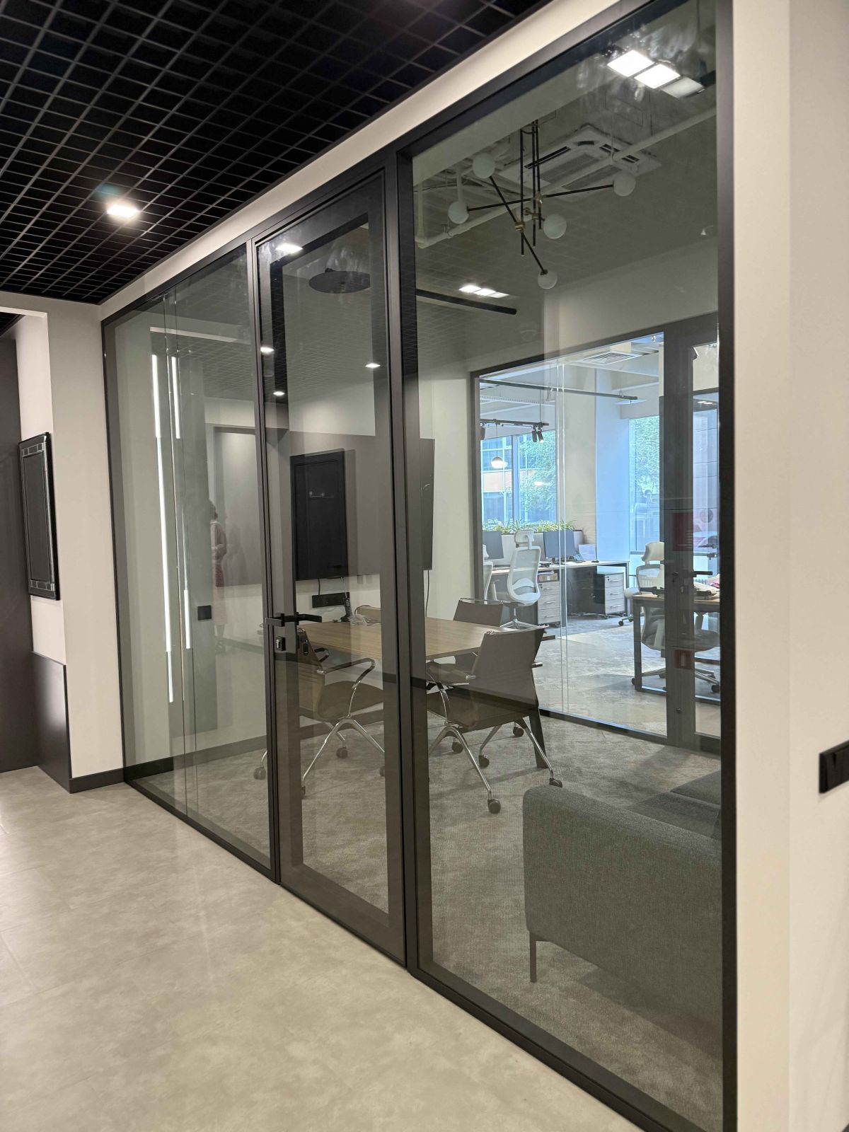 Цельностеклянные перегородки и двери