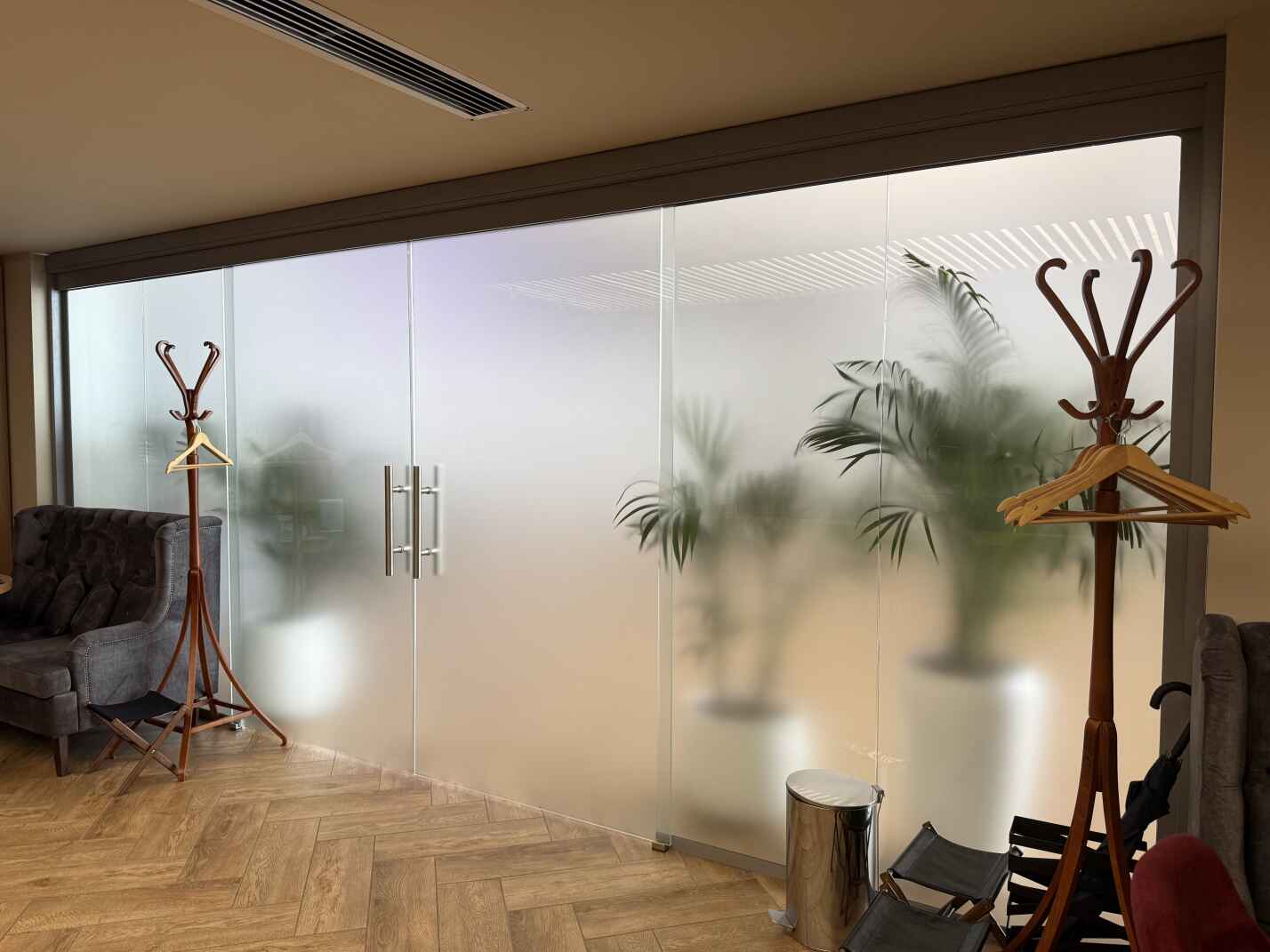 Раздвижные стеклянные двери с боковыми панелями