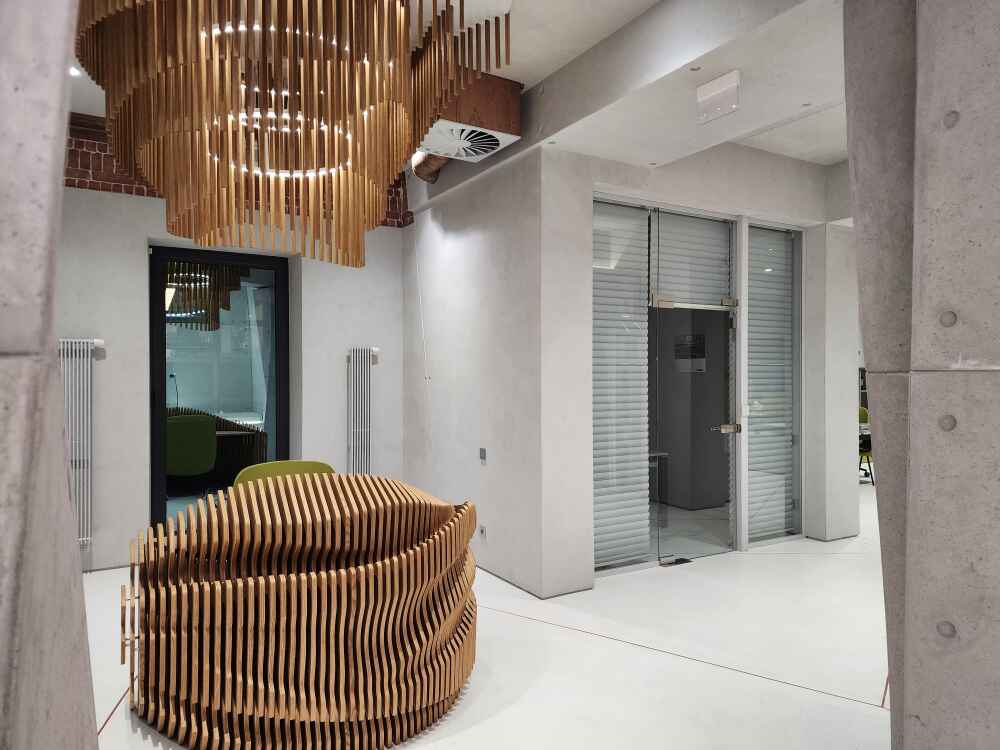 Стеклянные маятниковые двери