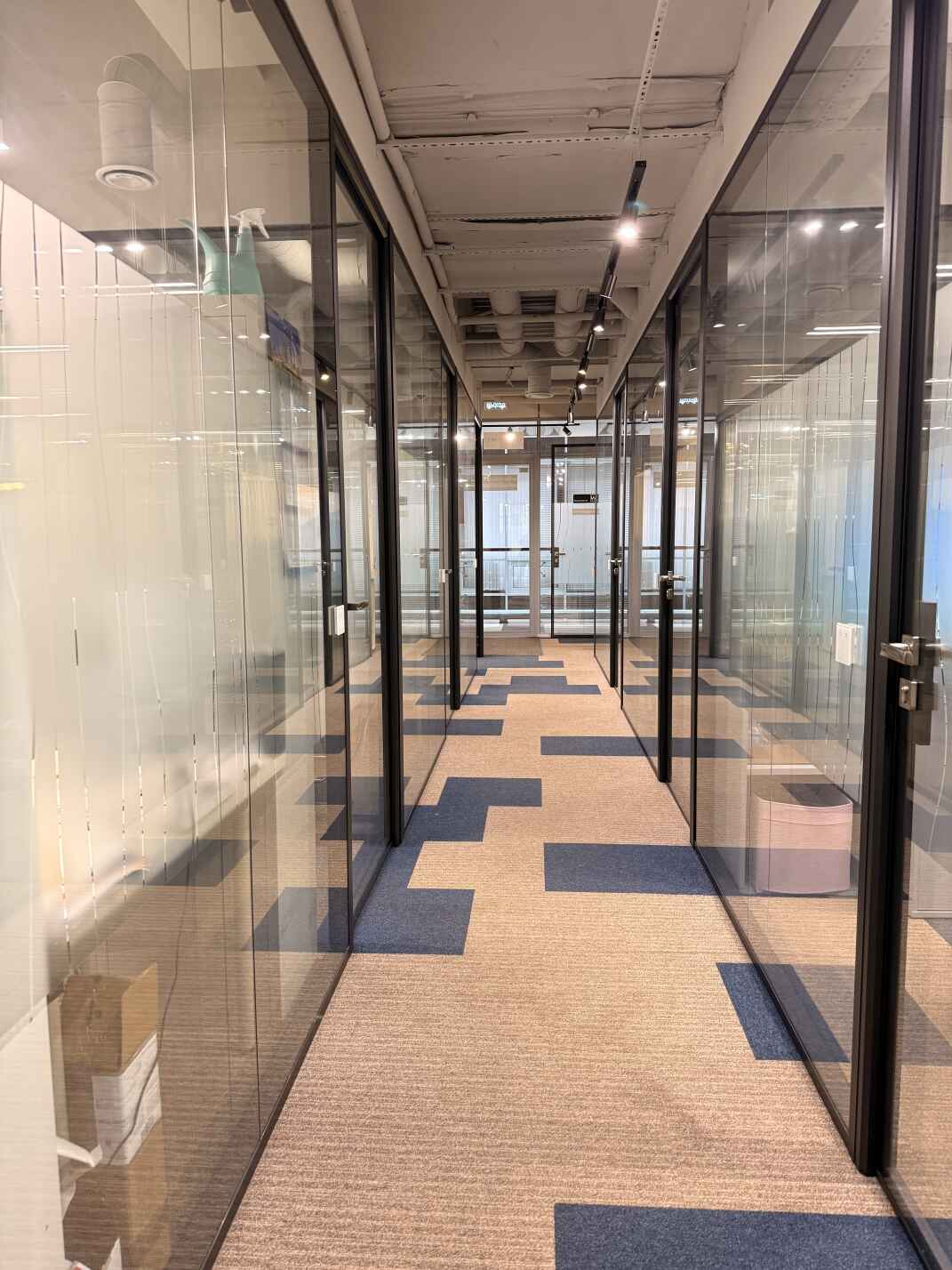 Каркасные стеклянные матовые перегородки