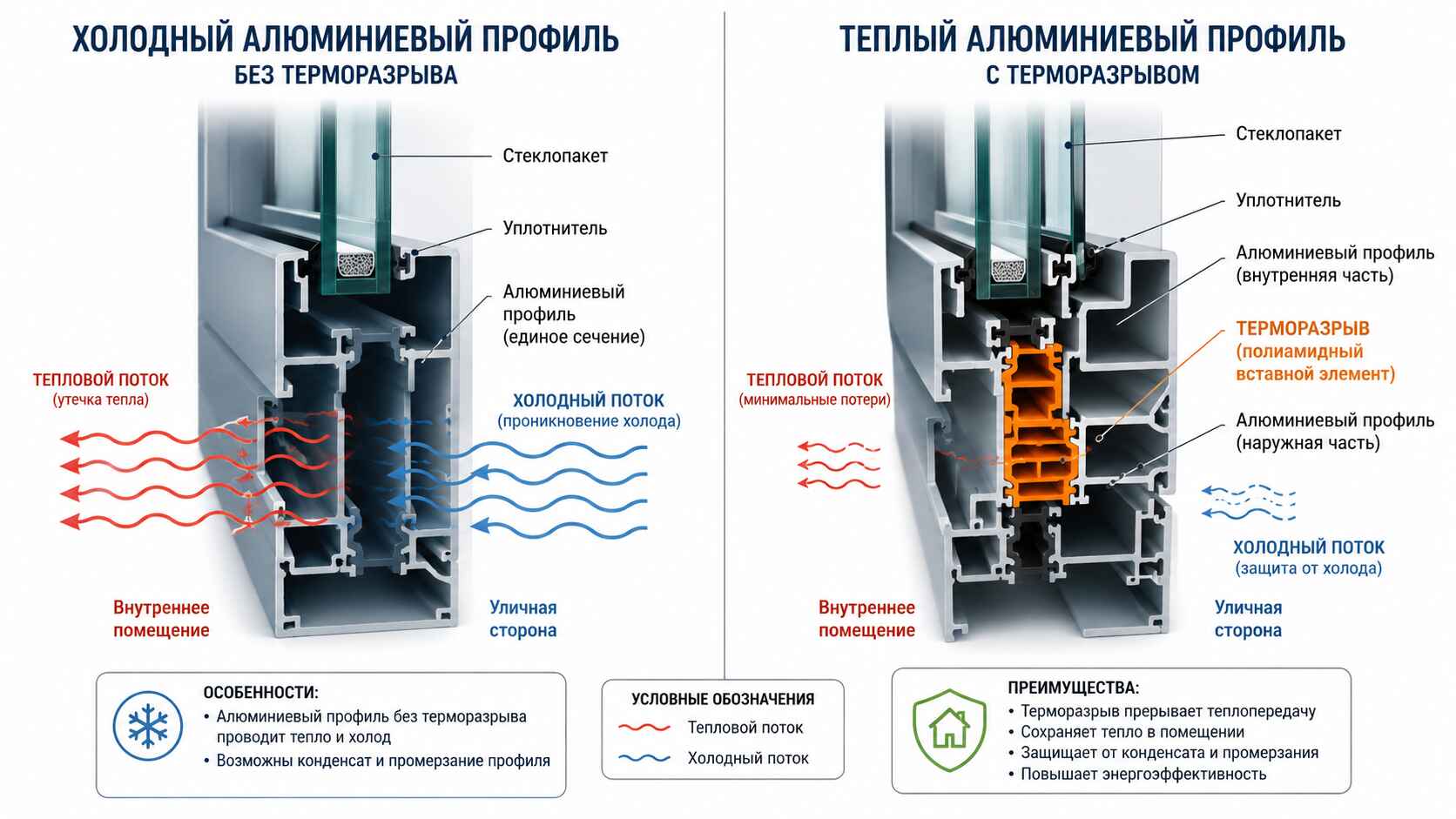 Холодные и тёплые витражные системы: в чём разница