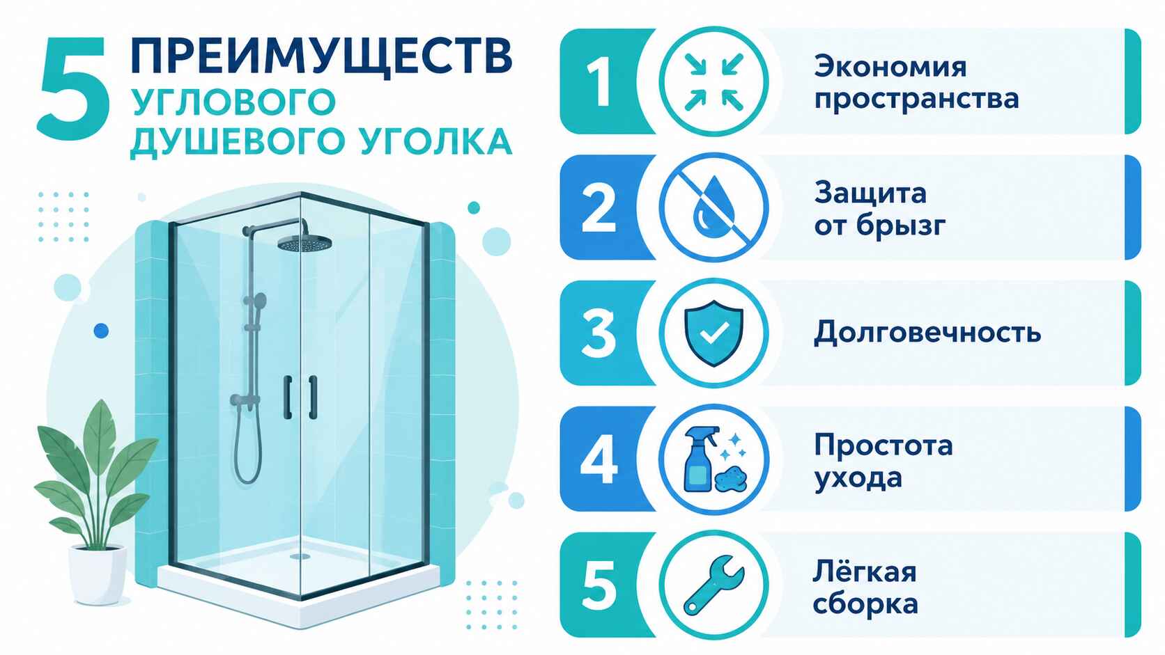 Преимущества душевого уголка