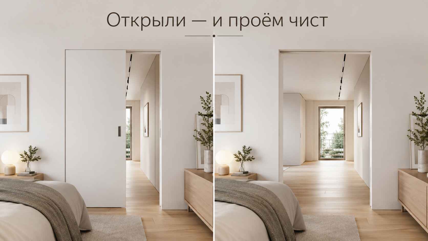 Фото кассетной двери в двух состояниях