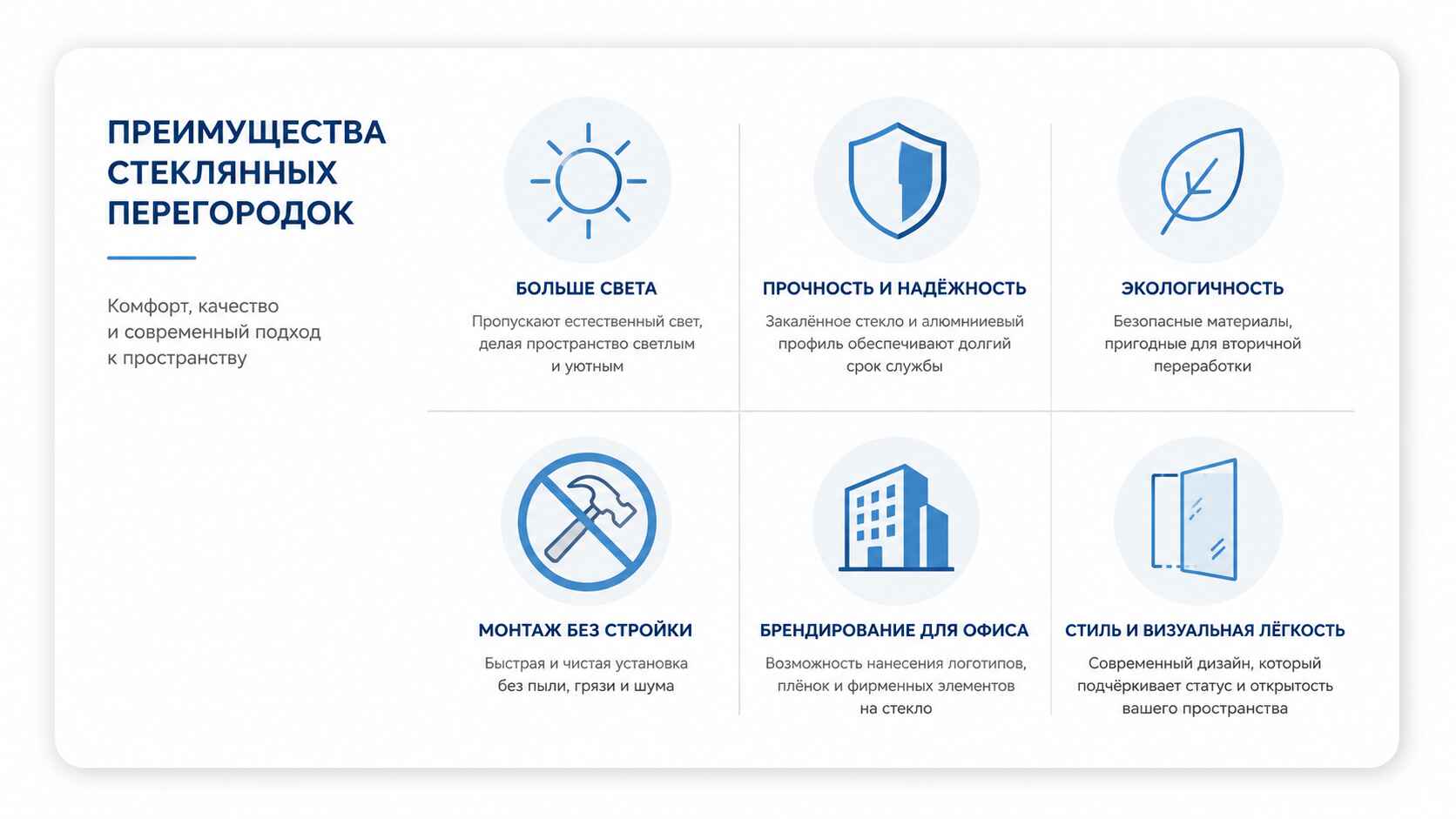 Преимущества стеклянных межкомнатных перегородок