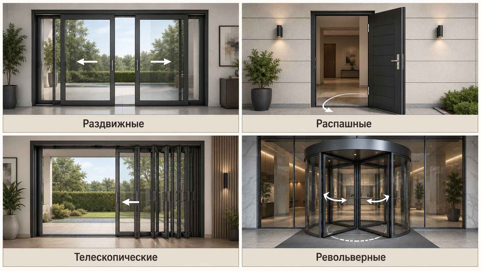 Виды автоматических дверей