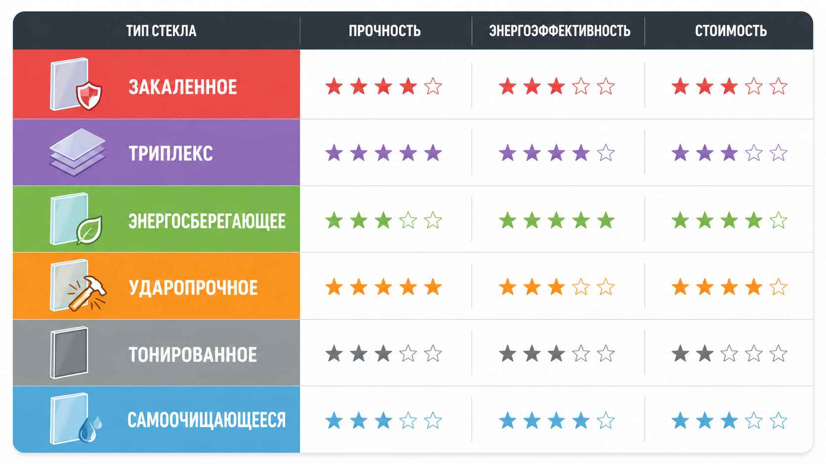 Типы остекления для торговых площадей