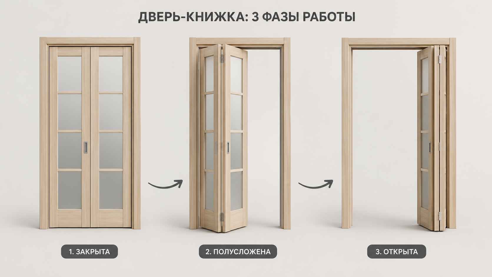 три фазы работы двери-книжки