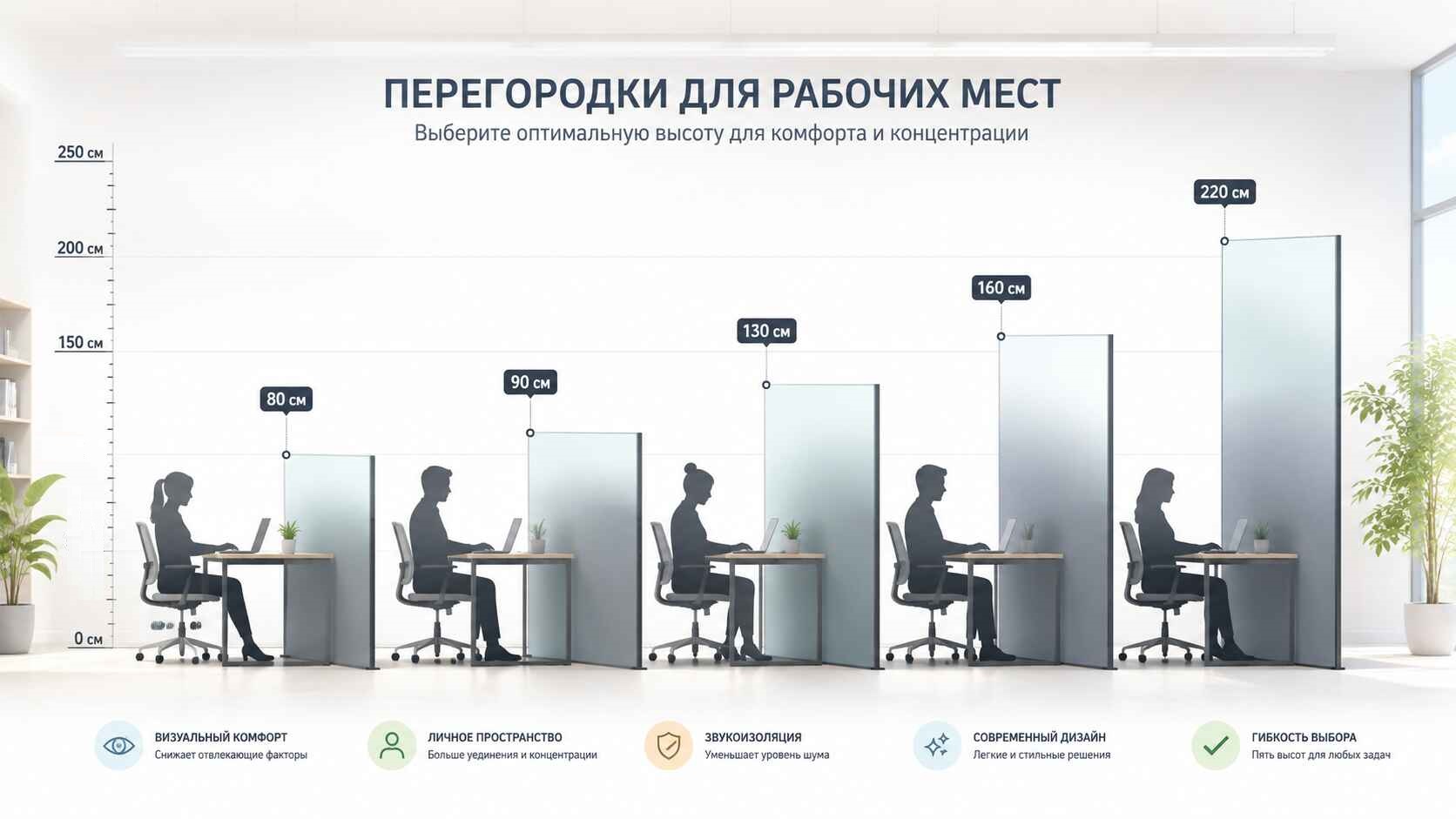 сравнительная фотоиллюстрация высоты перегородок