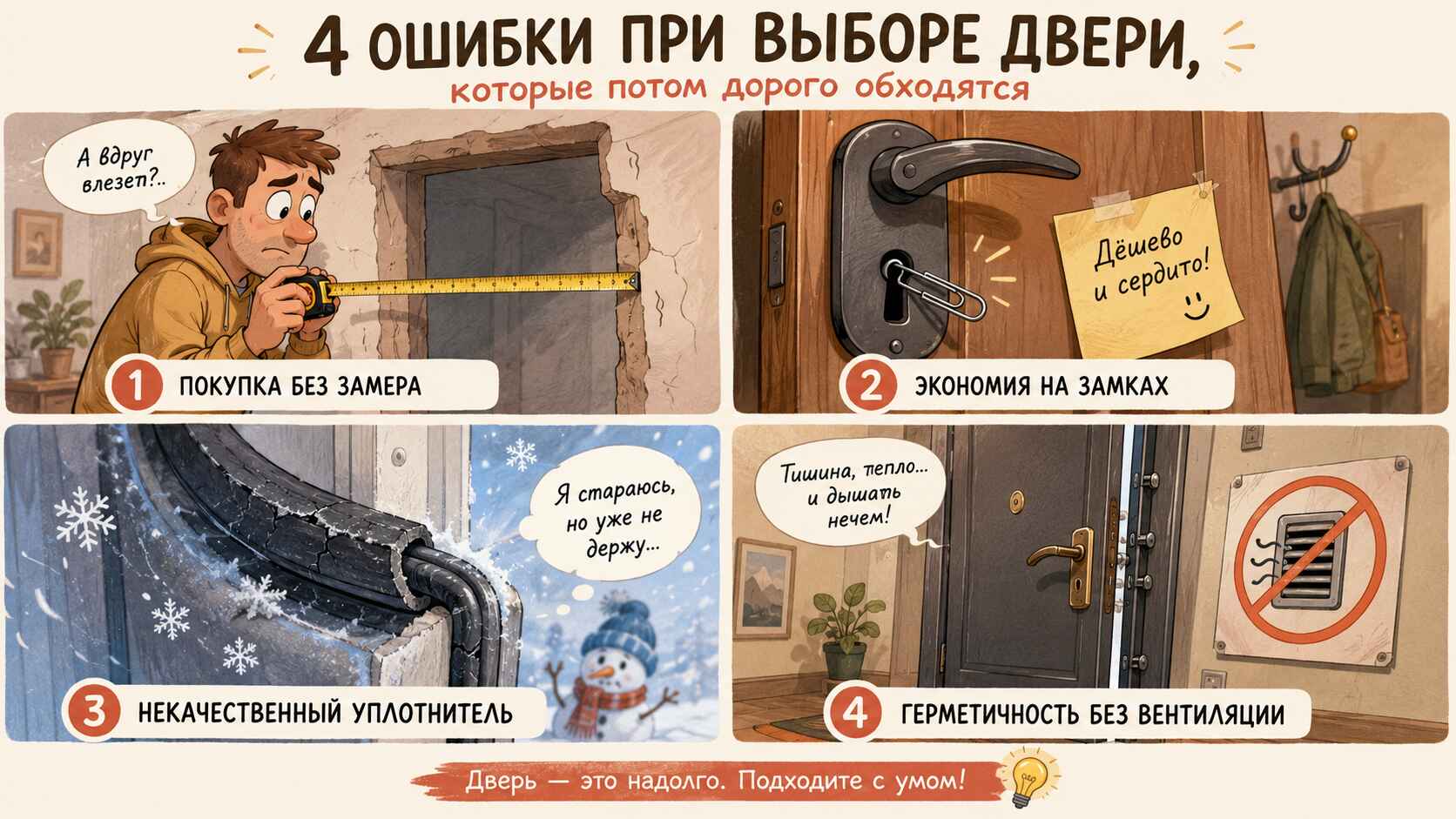 Ошибки при выборе двери