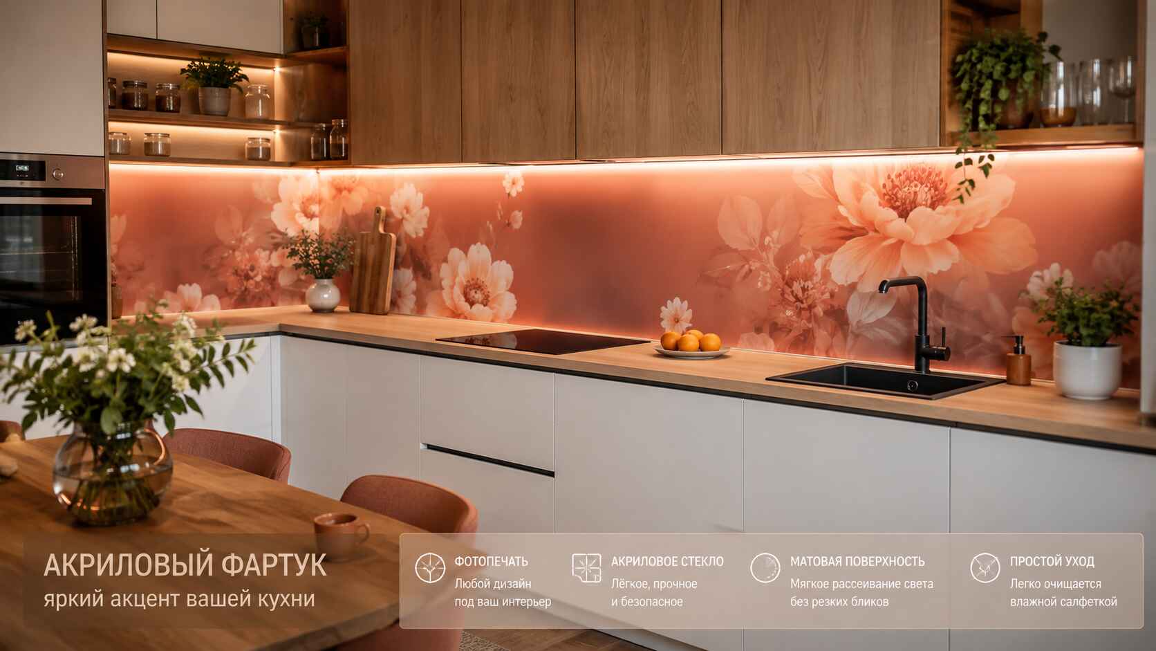 Кухонные фартуки из оргстекла