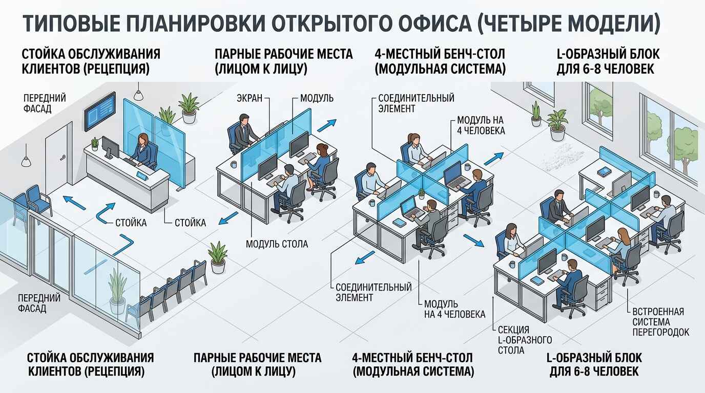 Настольные перегородки между столами: схемы 