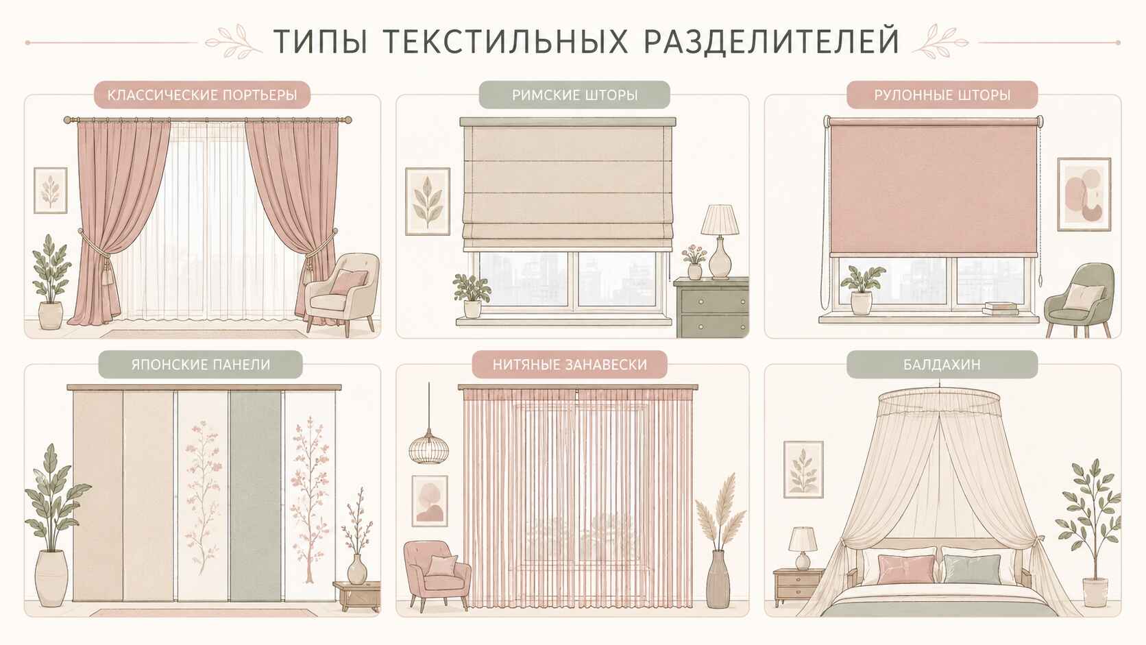 Типы текстильных разделителей