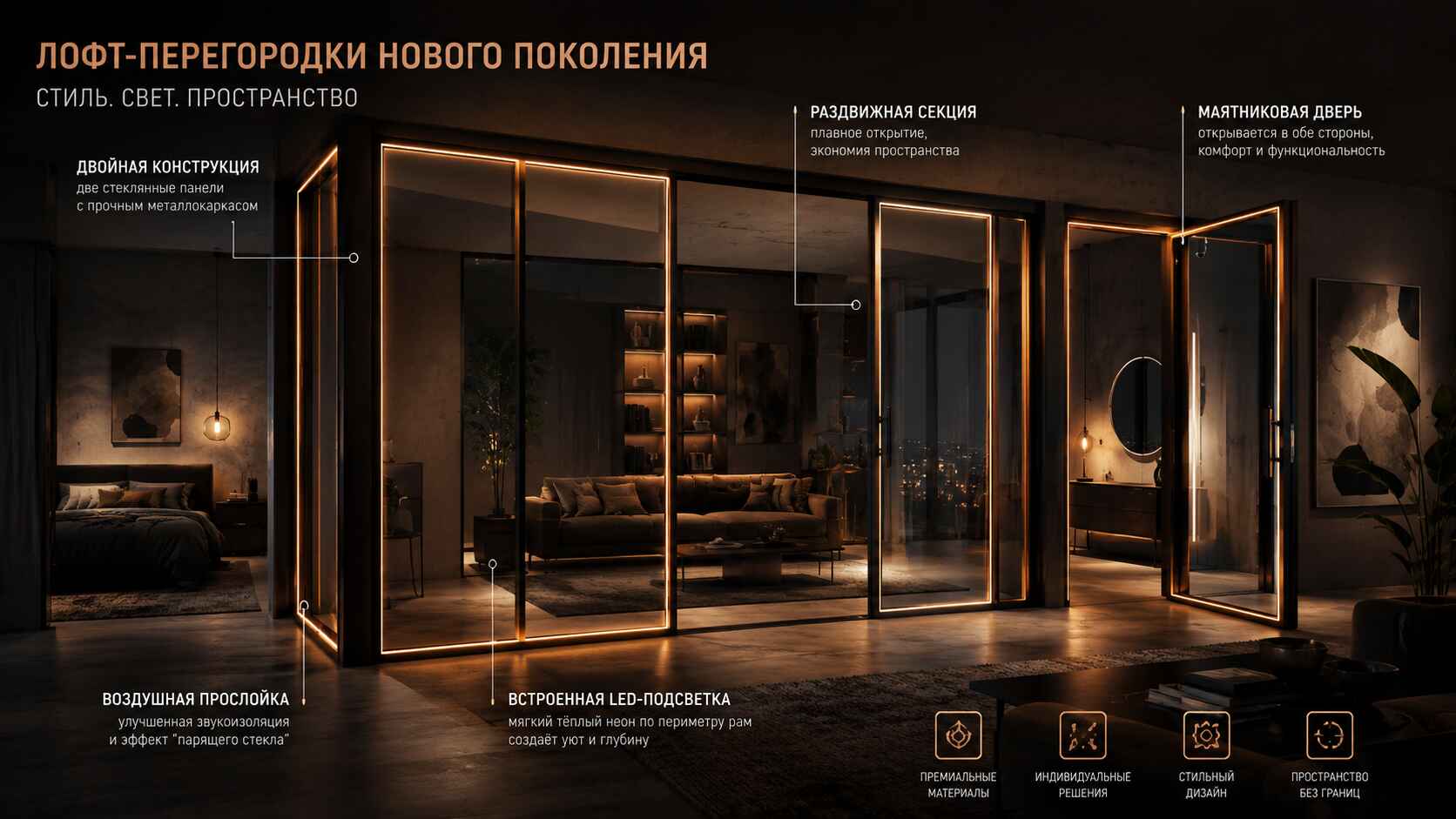 Лофт перегородки нового поколения