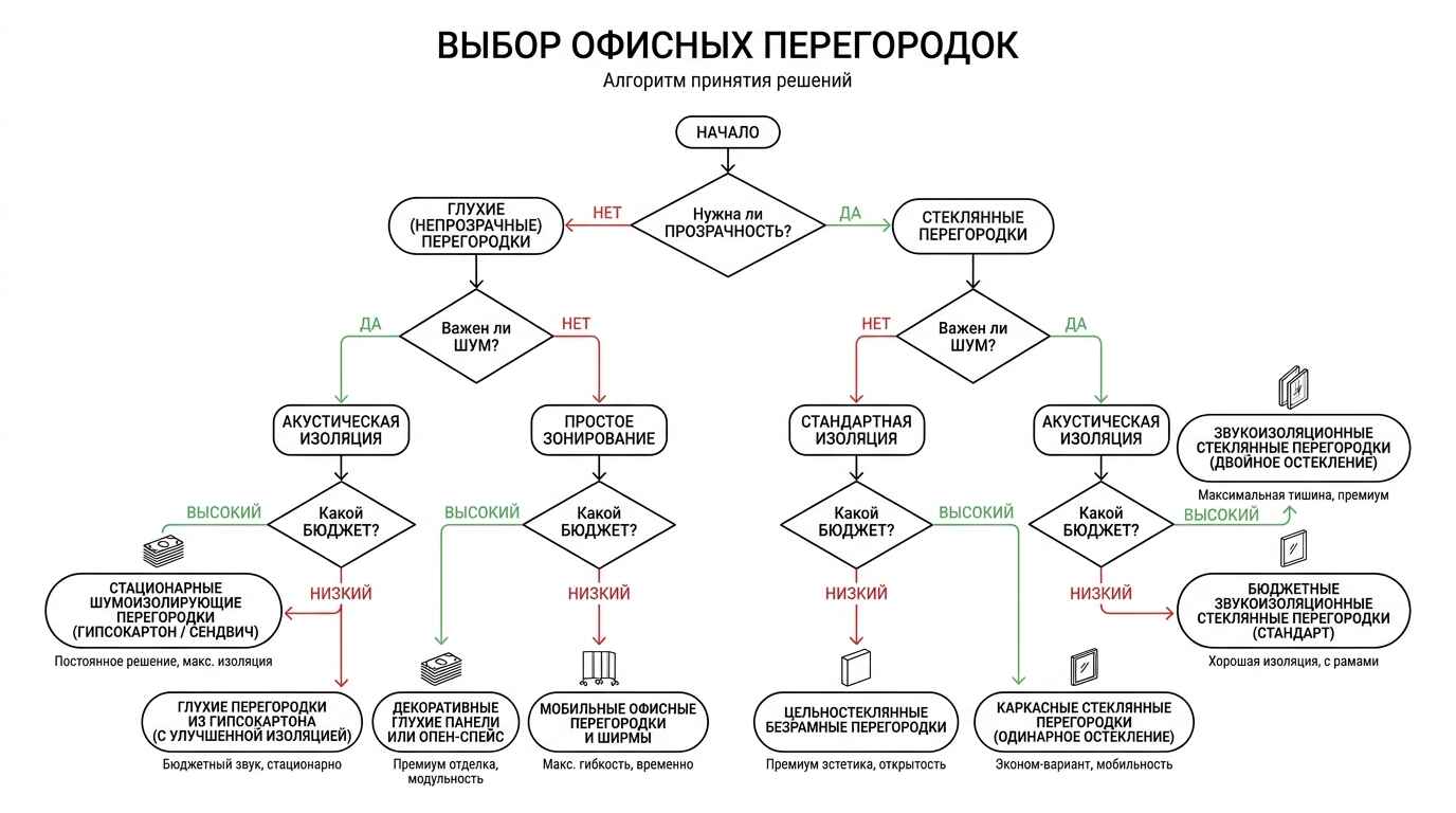 Как выбрать офисные перегородки