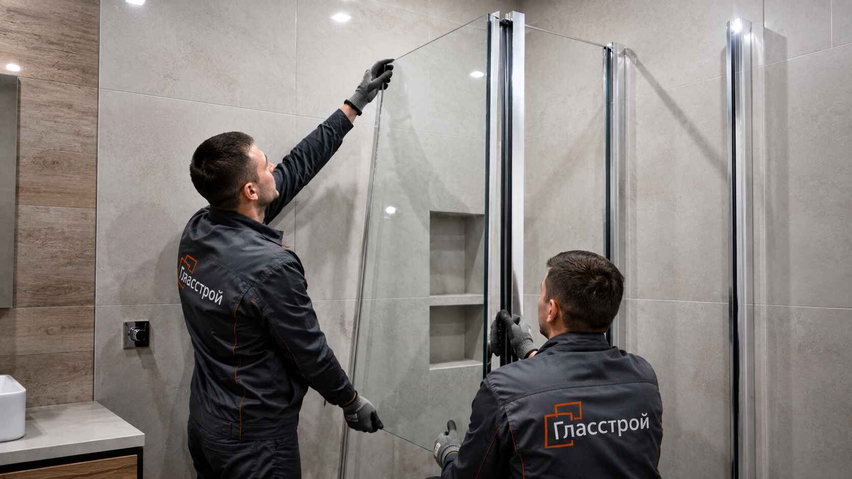 Монтаж стеклянных панелей ограждения