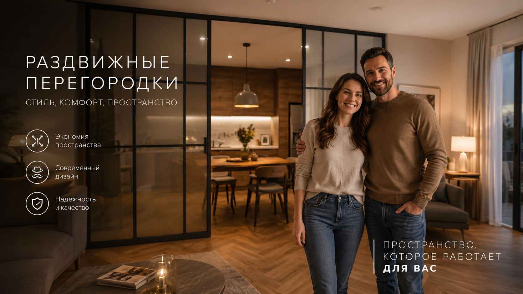 Раздвижные межкомнатные перегородки для зонирования комнаты