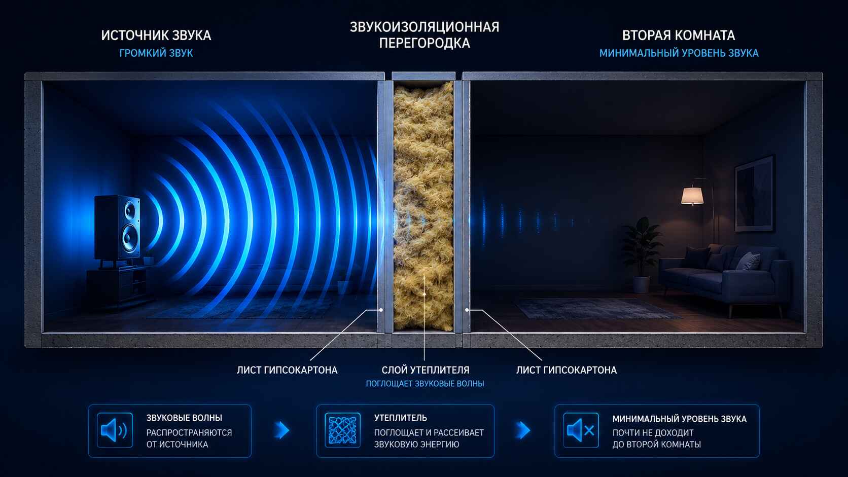 Звукоизоляция перегородок