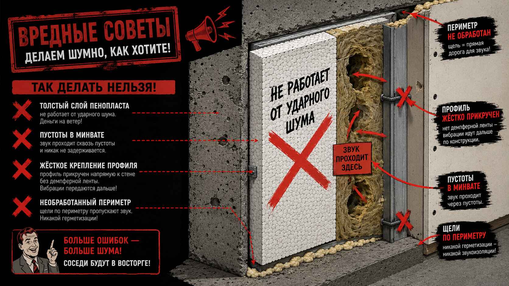 иллюстрация ошибок в стиле «не делай так