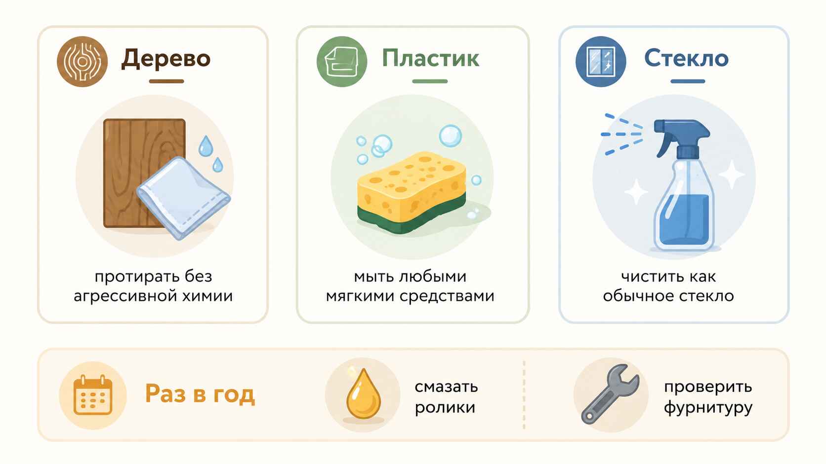 Уход и срок службы складных дверей